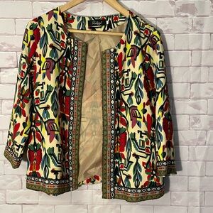 Ruijige Multicolor Boho Style Patterned‎ Jacket
